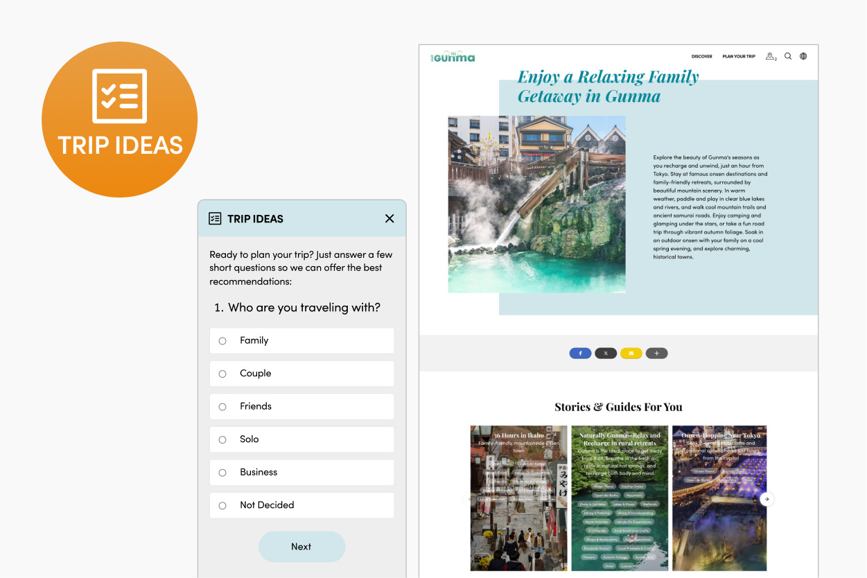 Introducing TRIP IDEAS: personalized suggestions for your trip to Gunma