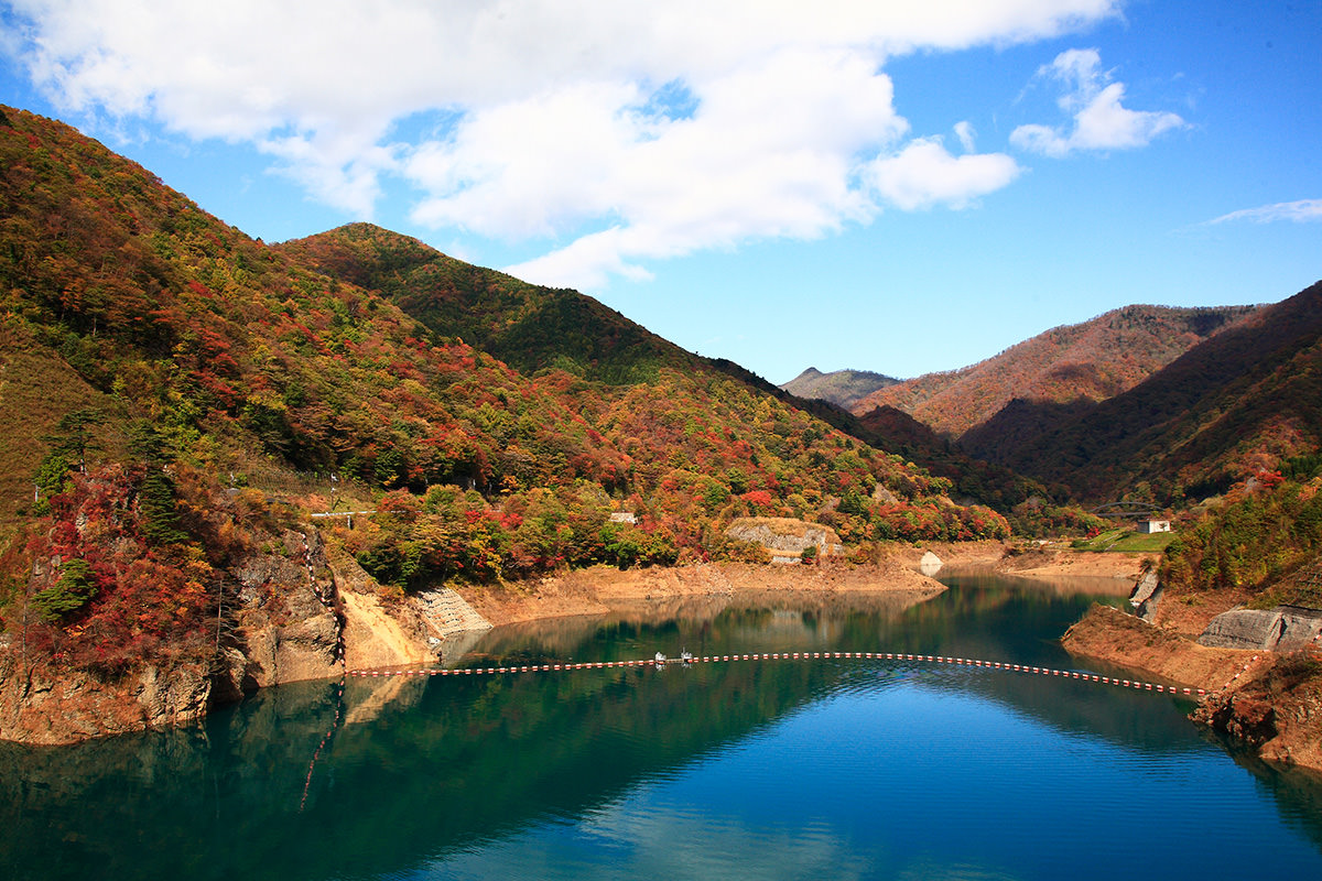 Autumn Leaves around Lake Okushima